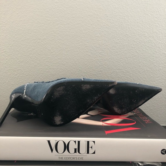 TOM FORD Denim & Black Stilettos Pumps Heels - Picture 5 of 7